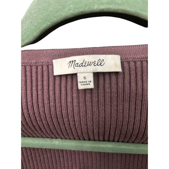 Madewell Ribbed Knit crop top sq neck casual chic minimalist baby t shirt - Picture 4 of 4